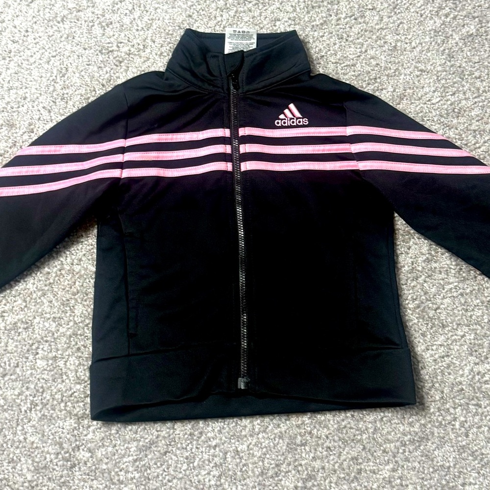 adidas Kids Jacket Black and Pink